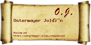 Ostermayer Jolán névjegykártya
